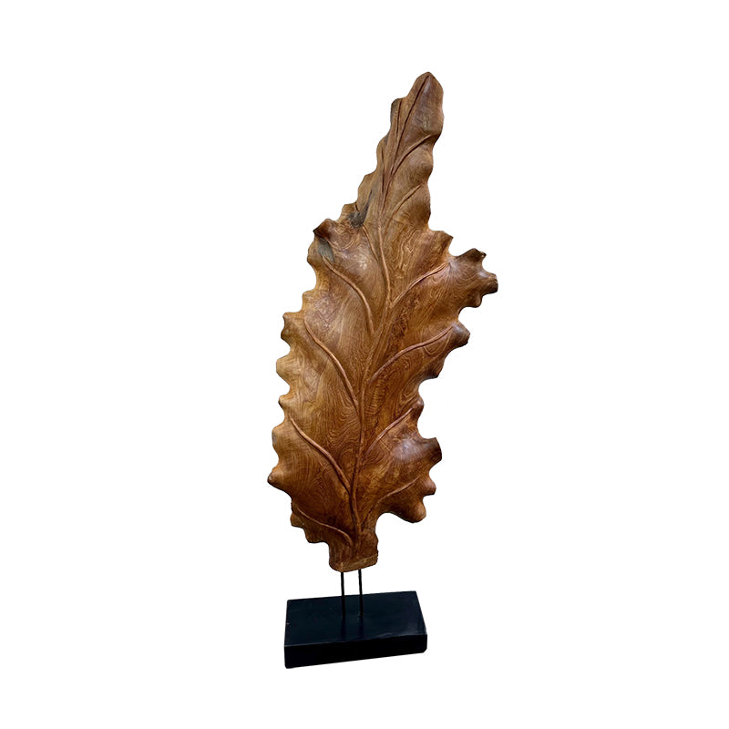 Banana Leaf Teak Sculpture