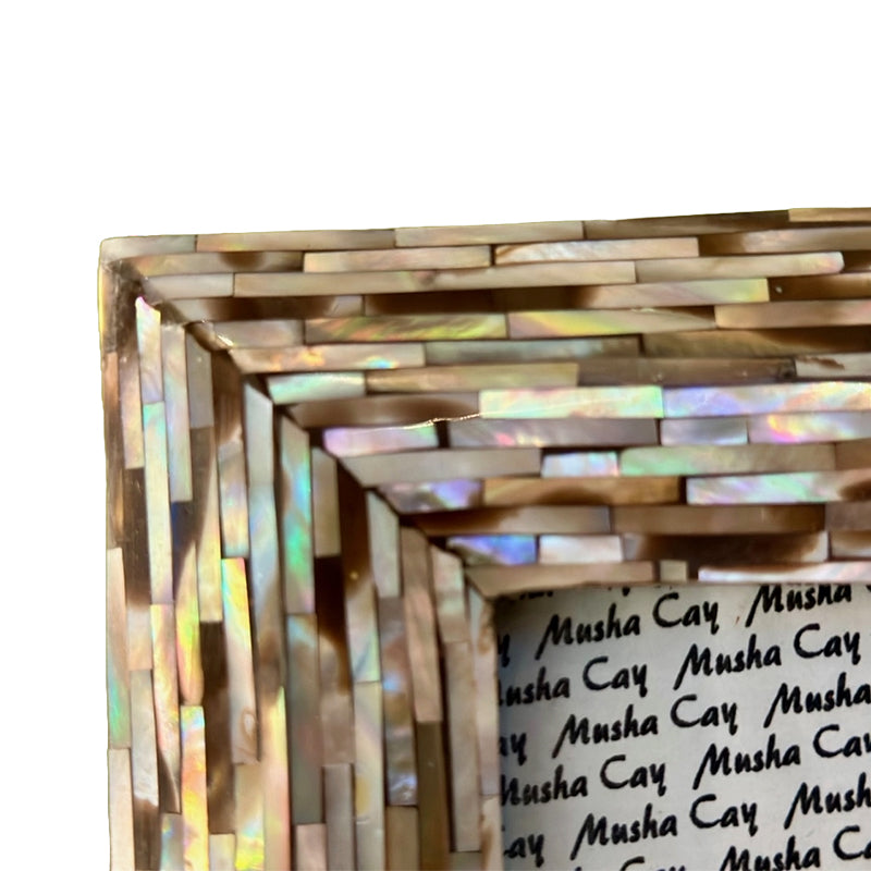 Brown seashell mop photo frame