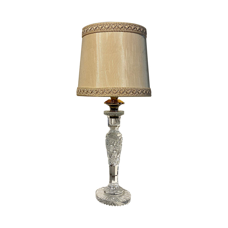 Italian Crystal Table Lamp with Knurled Base