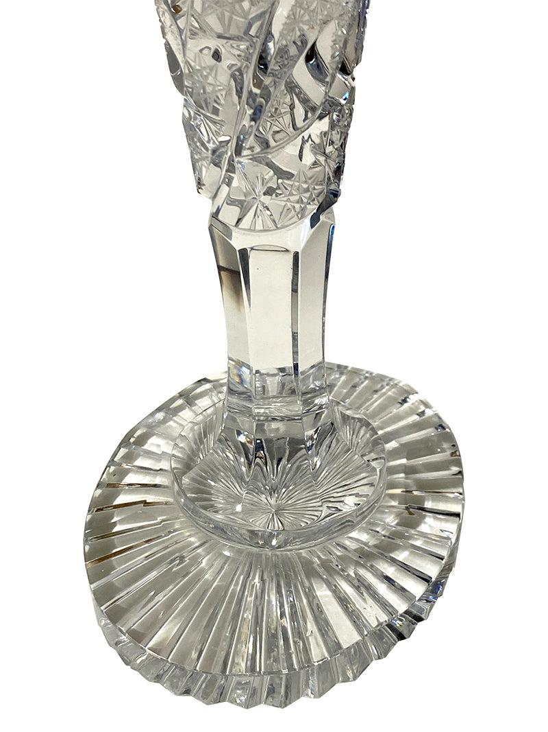 Italian Crystal Table Lamp with Knurled Base