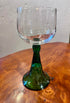 Garden wine glass with green trumpet base 120ml