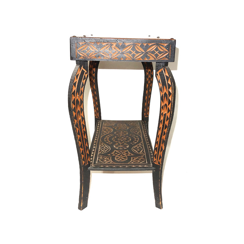 Hand Carved Bouquet Side Table