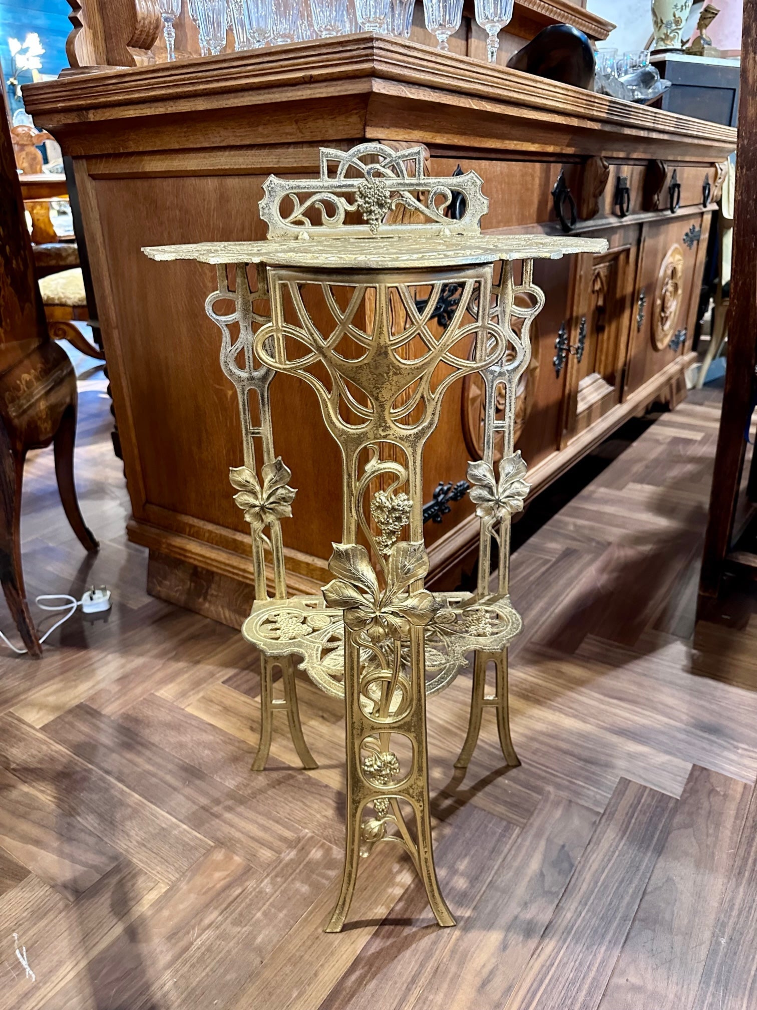 Art Nouveau Brass Side Table