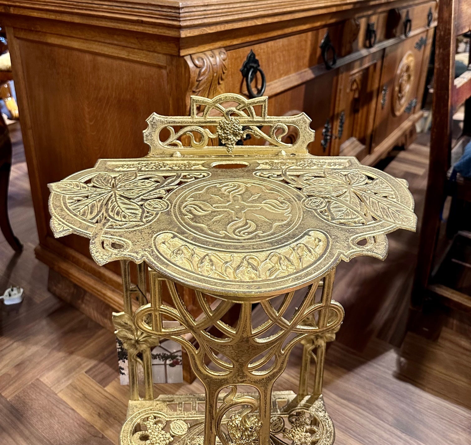 Art Nouveau Brass Side Table