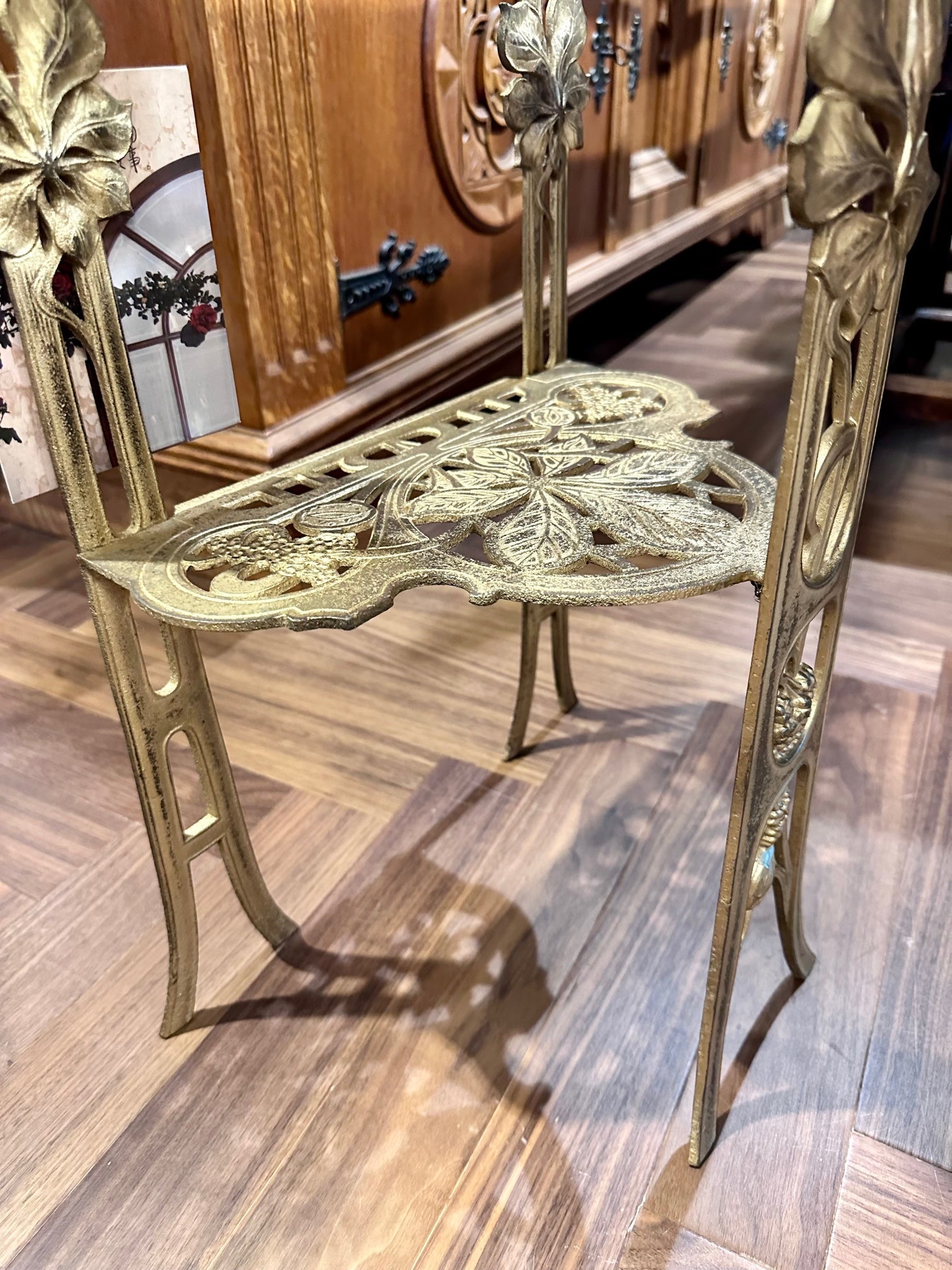 Art Nouveau Brass Side Table