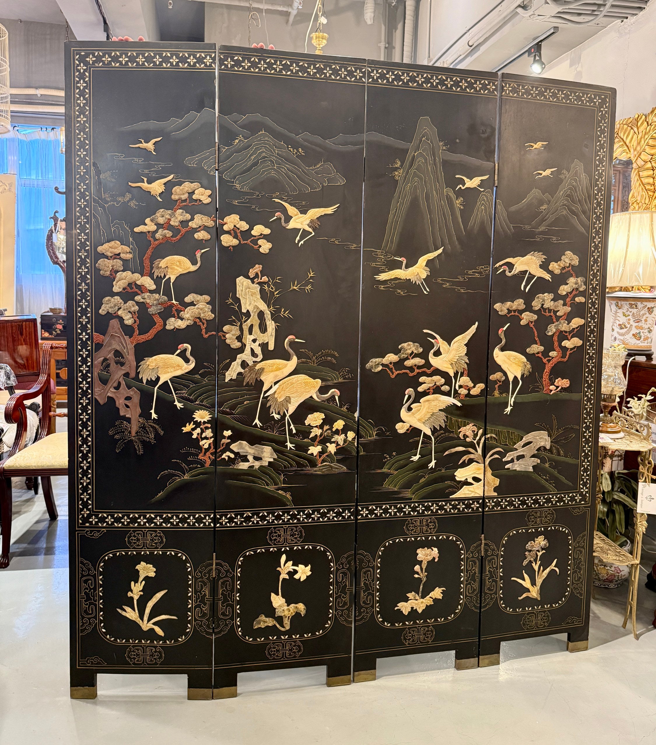 Crane dancing winter time