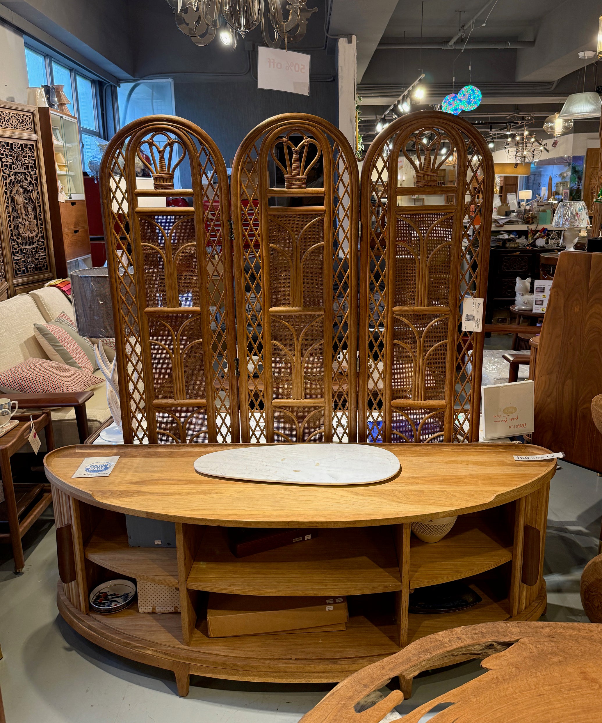 Vintage Japanese bamboo screen