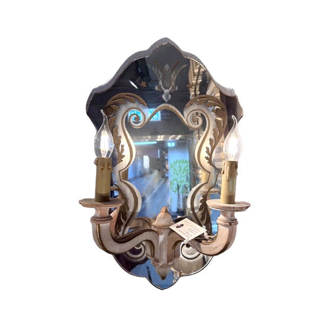 Eglomised Mirror w/2 Lights
