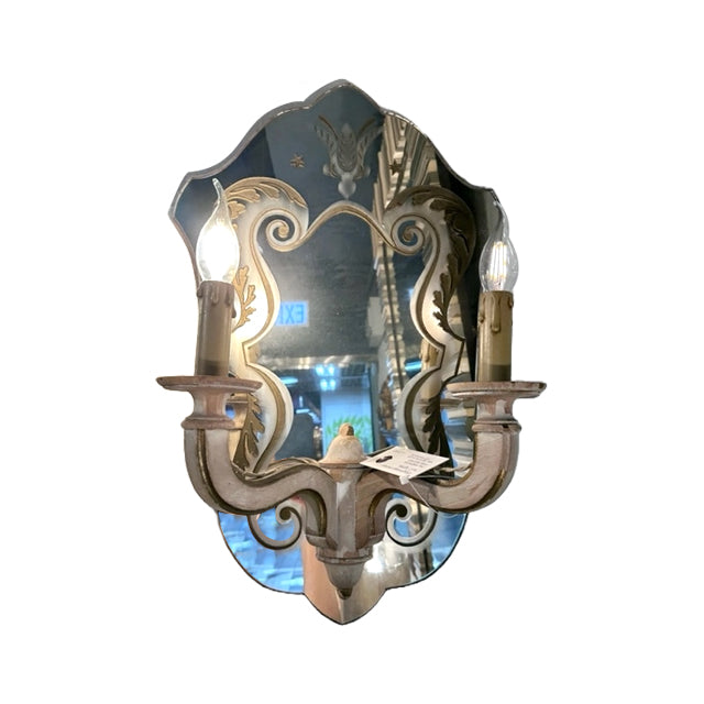 Eglomised Mirror w/2 Lights