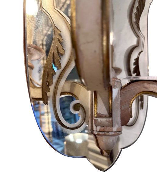 Eglomised Mirror w/2 Lights