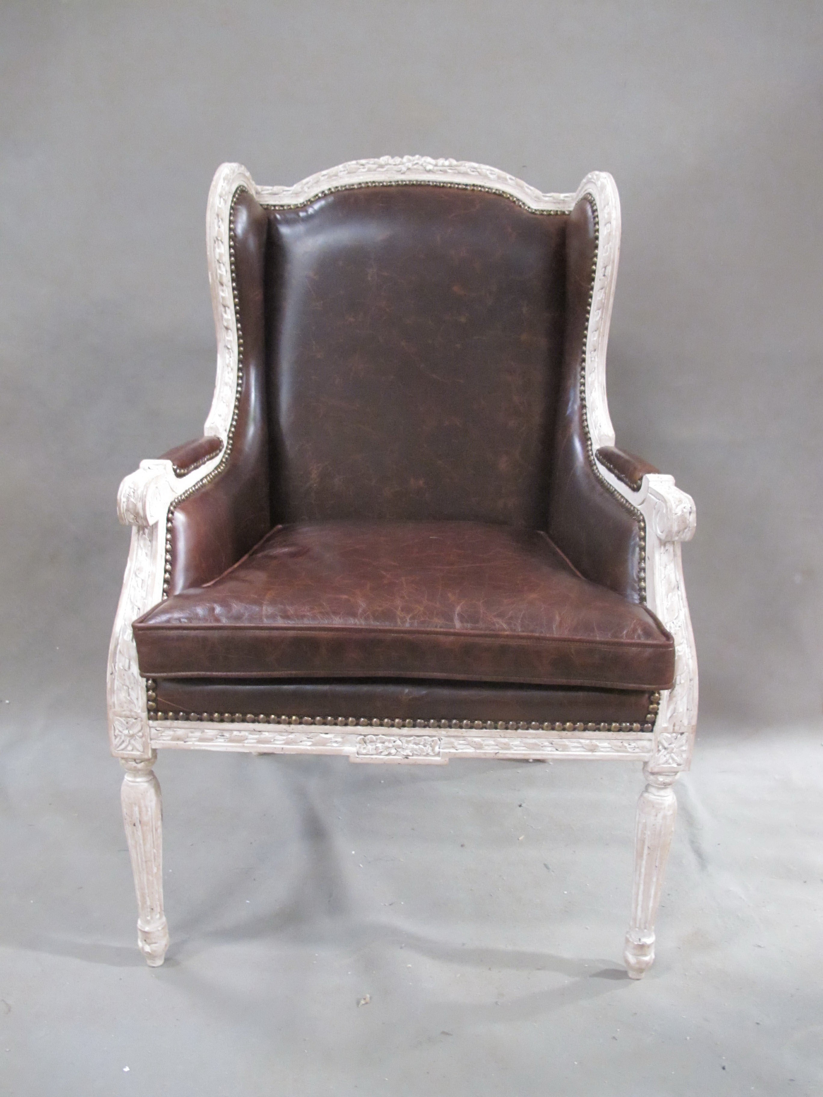 Rococo leather armchair