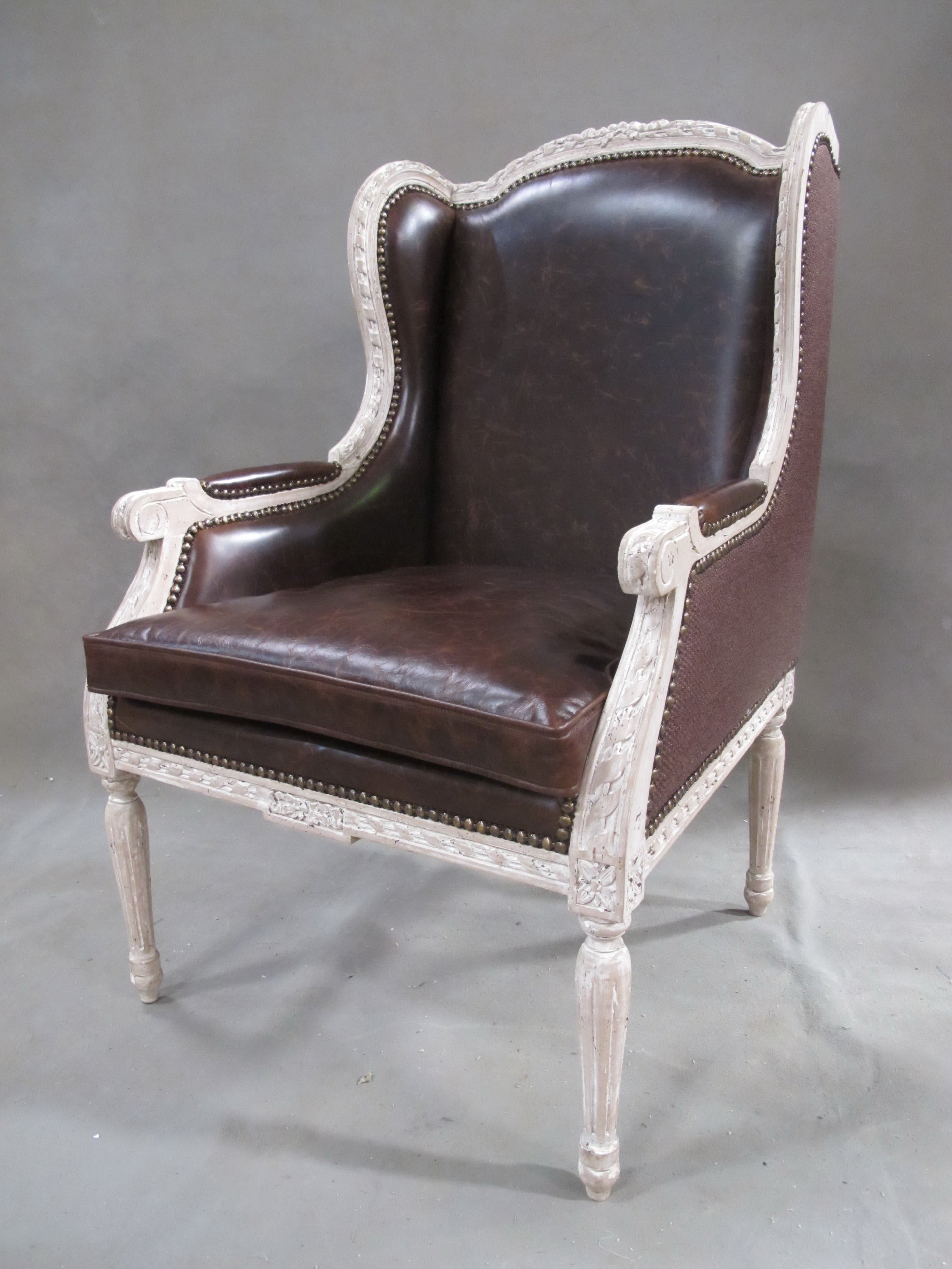 Rococo leather armchair