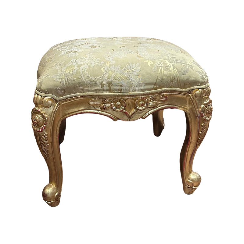 Stool Venus, Gold Leaf, Yellow Silk