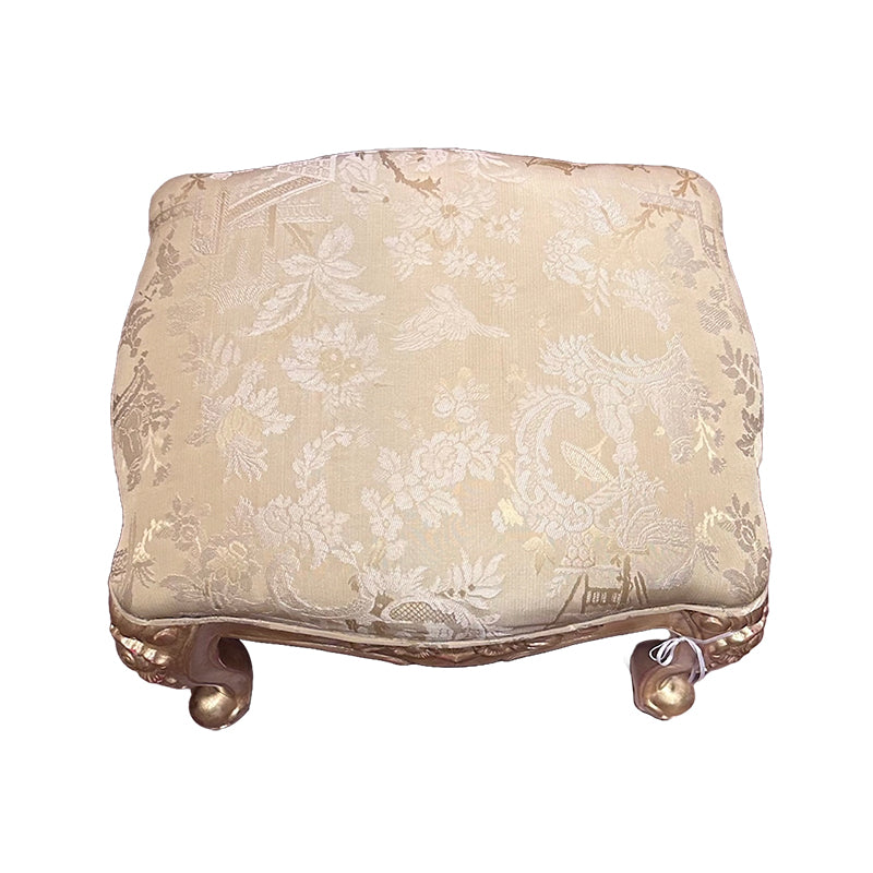 Stool Venus, Gold Leaf, Yellow Silk