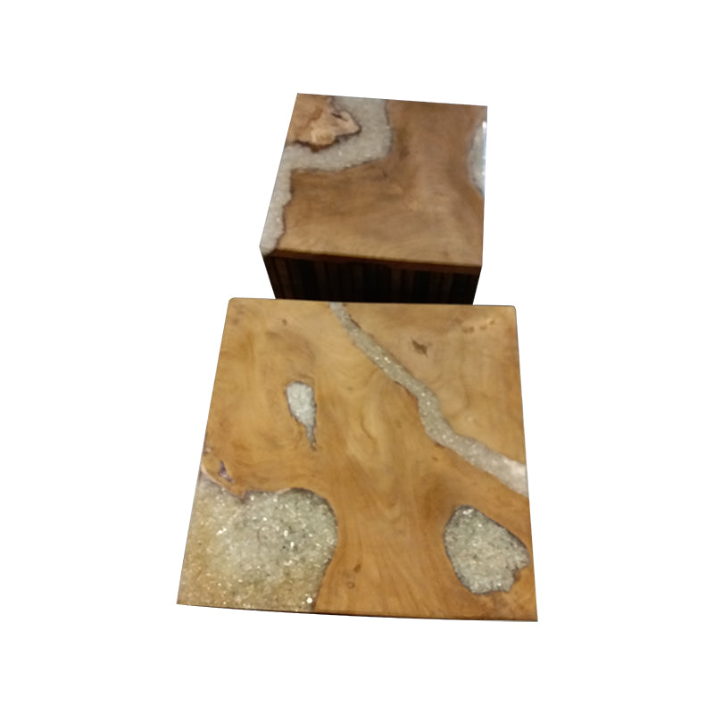 Eclipse Crystal teak stool