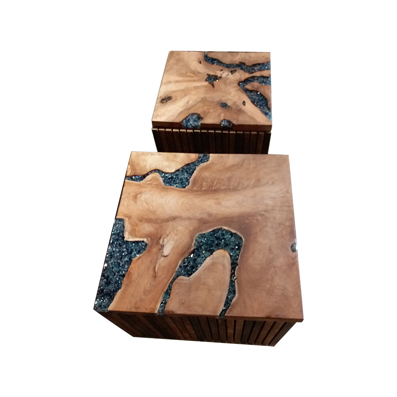 Eclipse Crystal teak stool