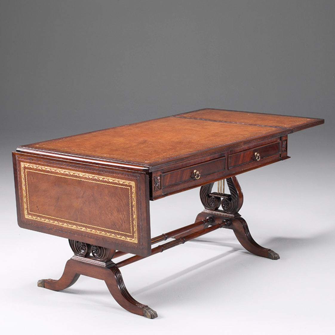 Coffee Table, Drop Leaf LYRE base