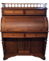 Vintage Teak Roll Top Desk