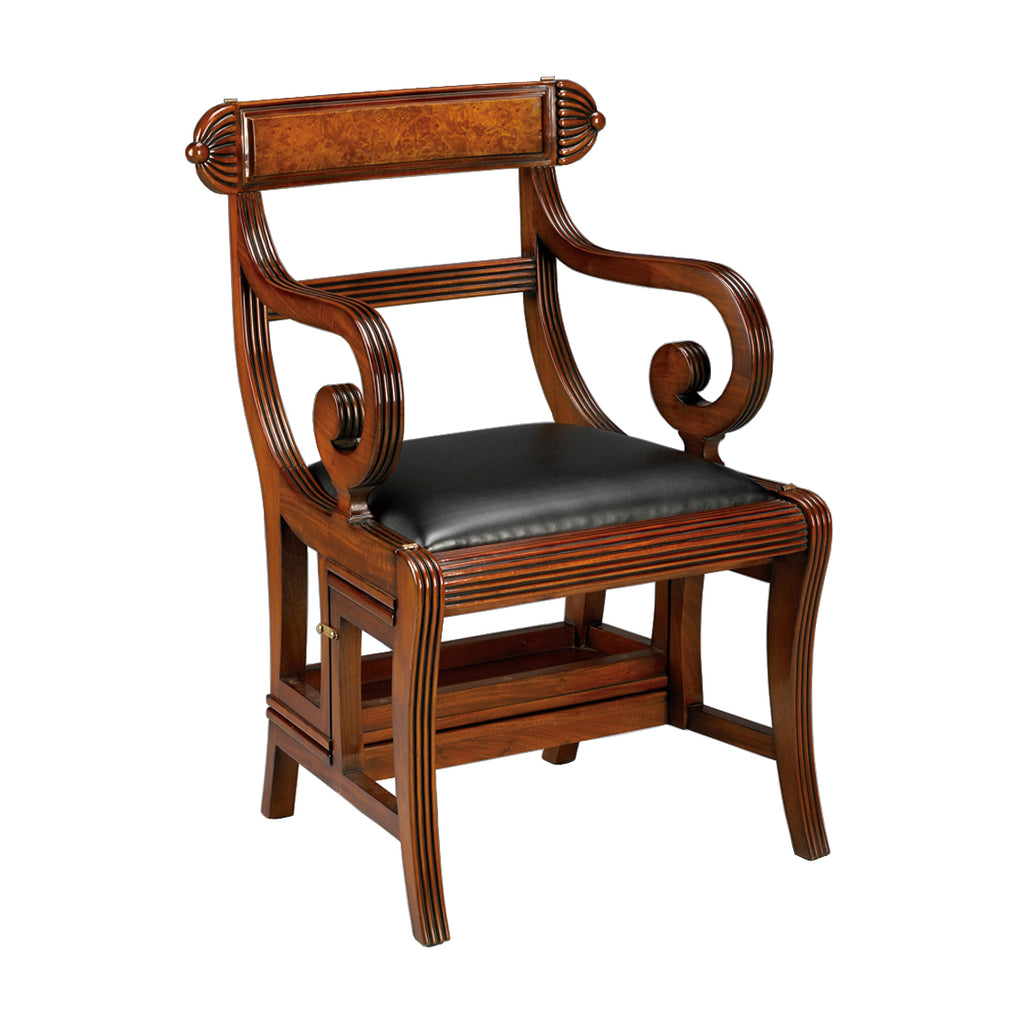 English Regency Library Chair, Leather