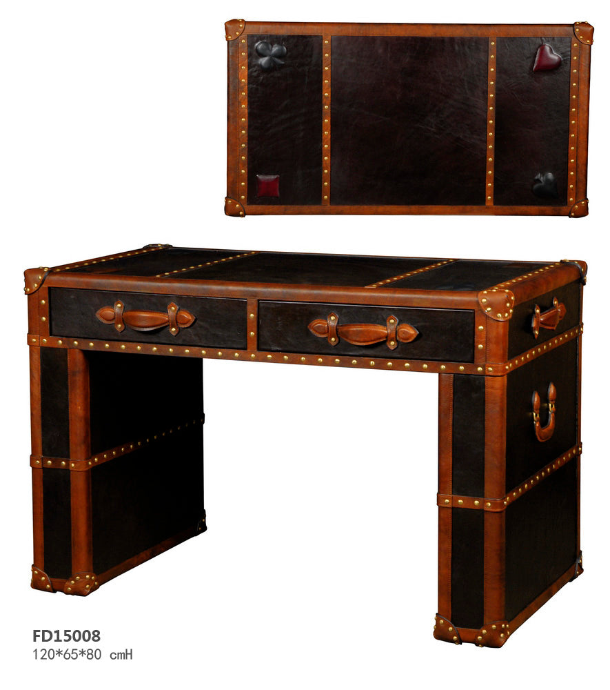 Leather Desk 2 Drawers