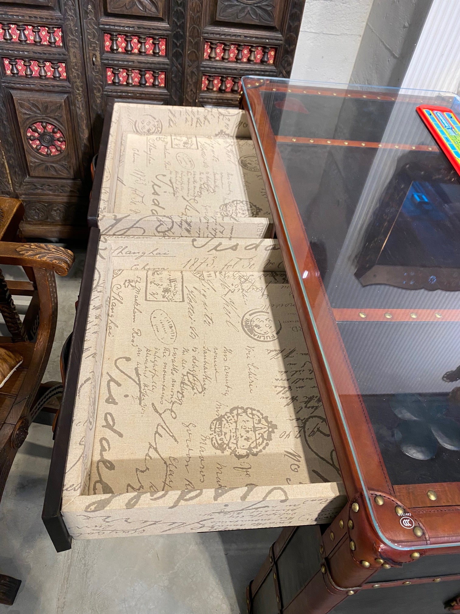 Leather Desk 2 Drawers