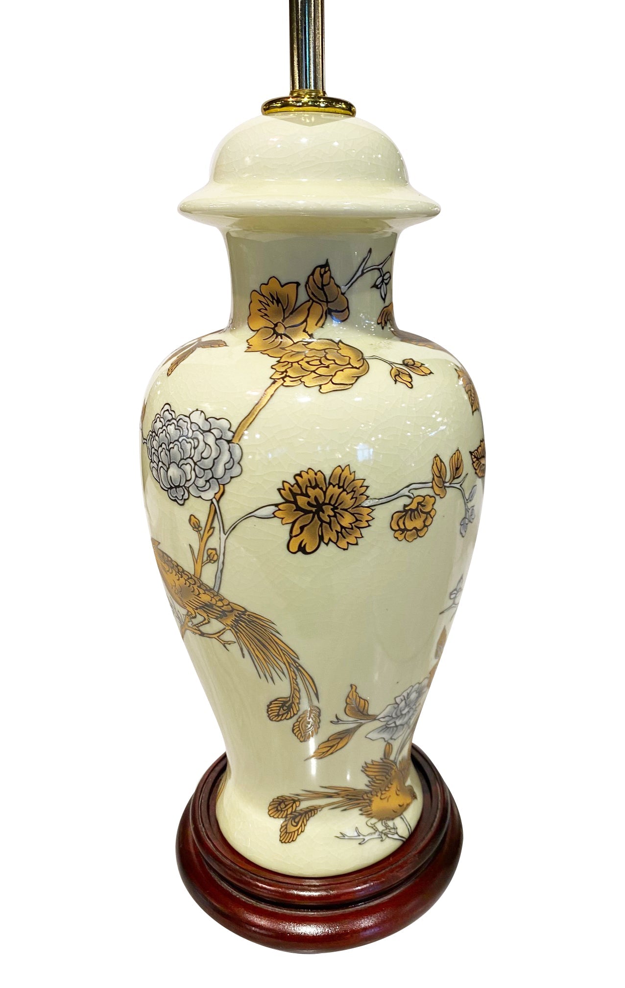Ivory Flower Ginger Jar Lamp