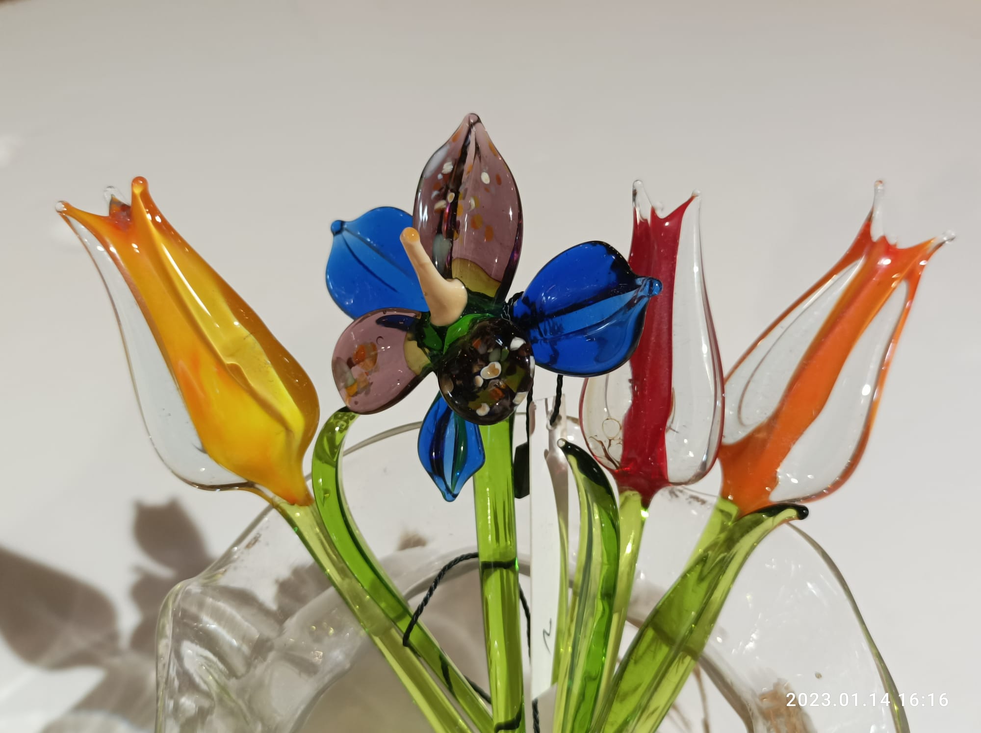Glass Tulip Flower Figurine