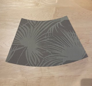 Artistic Fan Plate Mat - PU Material, 45x26 cm Straw Design