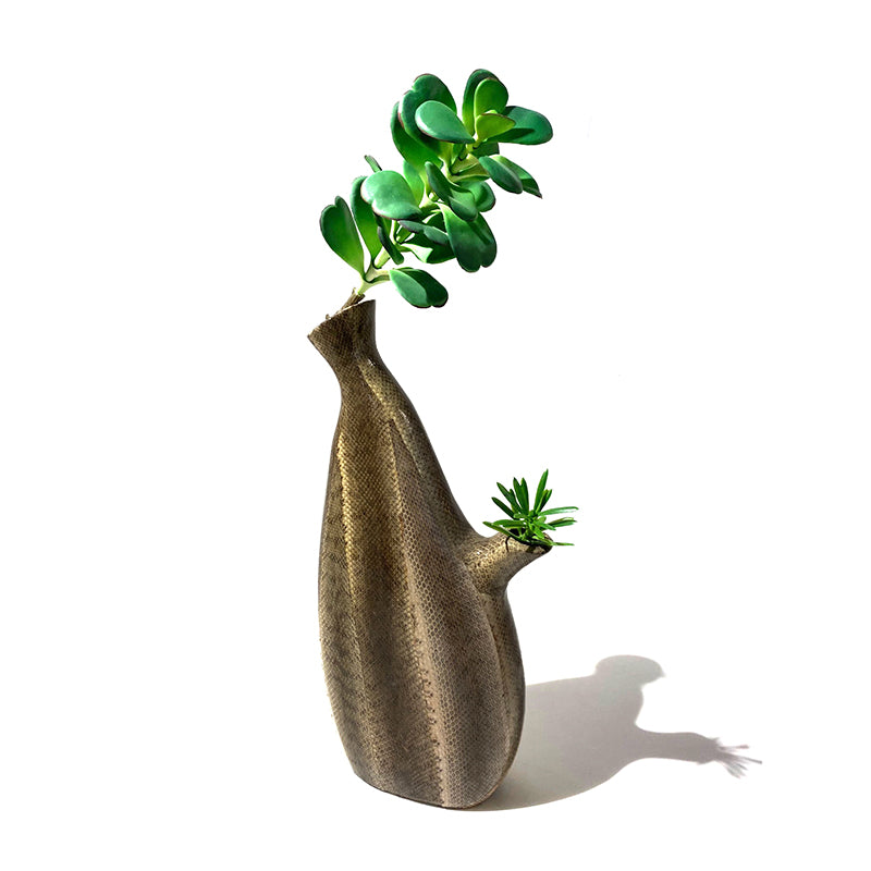 Colored animal skins vase