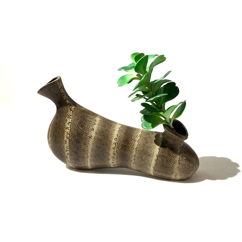 Colored animal skins vase