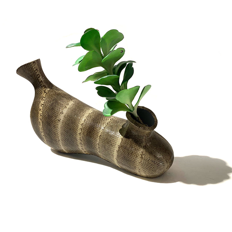 Colored animal skins vase