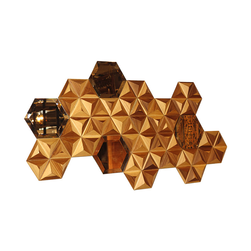 teak in mirror wall decor