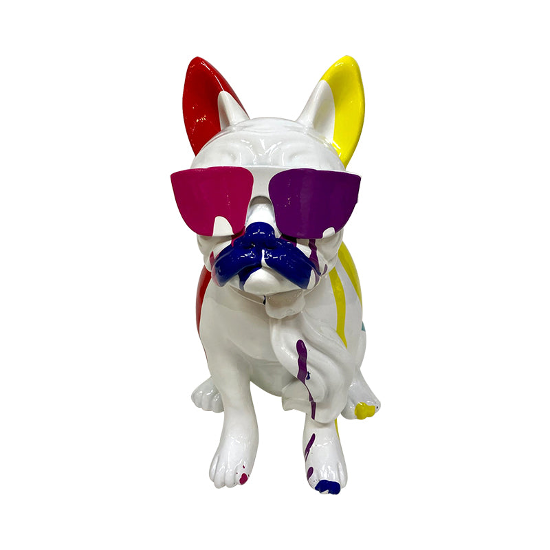 Trash Blanc Chien Lunettes 35 cm
