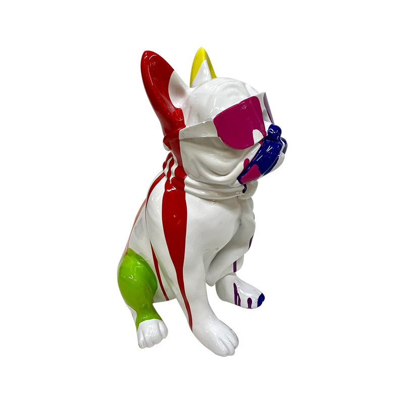 Trash Blanc Chien Lunettes 35 cm