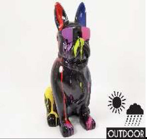 Trash Noir Chien Lunet. Cravate 80 cm