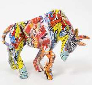 Street Art Taureau 33 cm