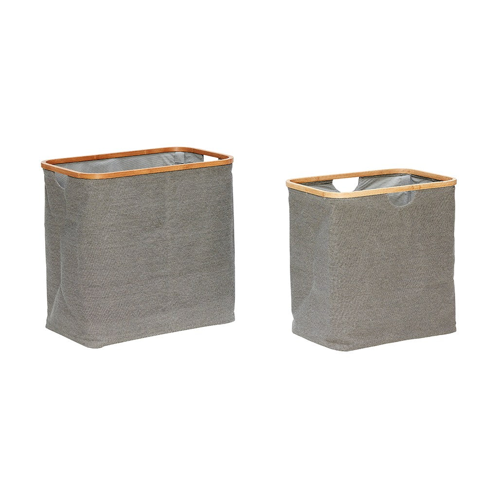 bamboo canvas basket, laundry basket
