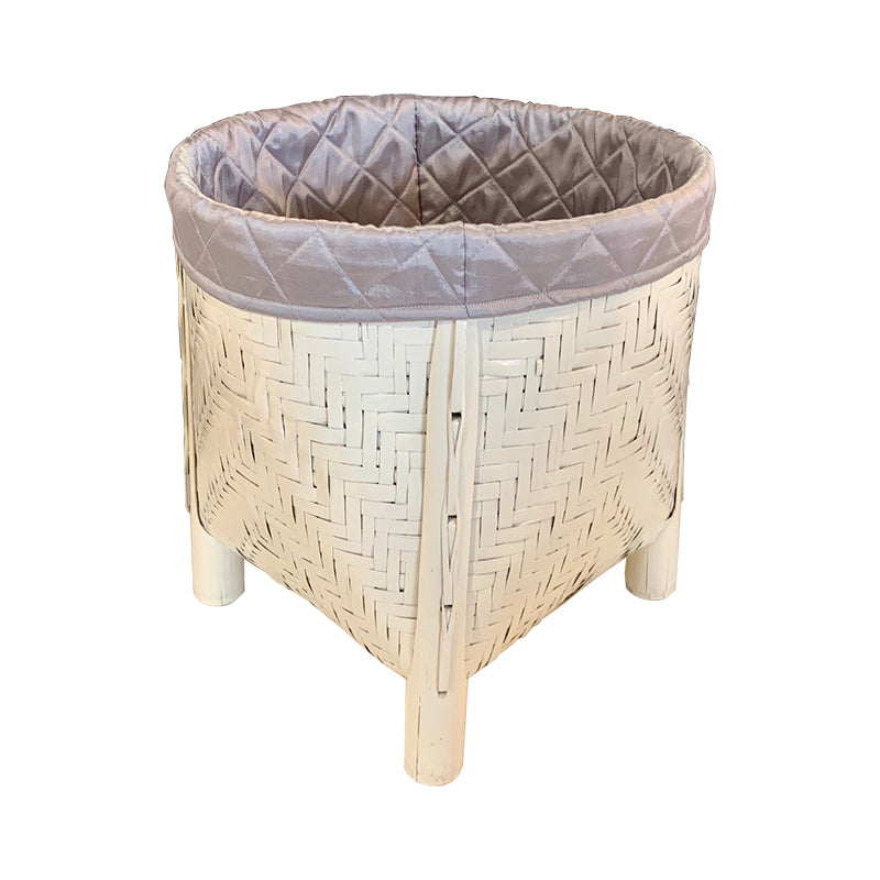 White High Gloss Rattan Basket