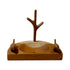 Half-Round Wooden Holder with 2 Birds | Elegant Design, 15.5x10x12.5 CM