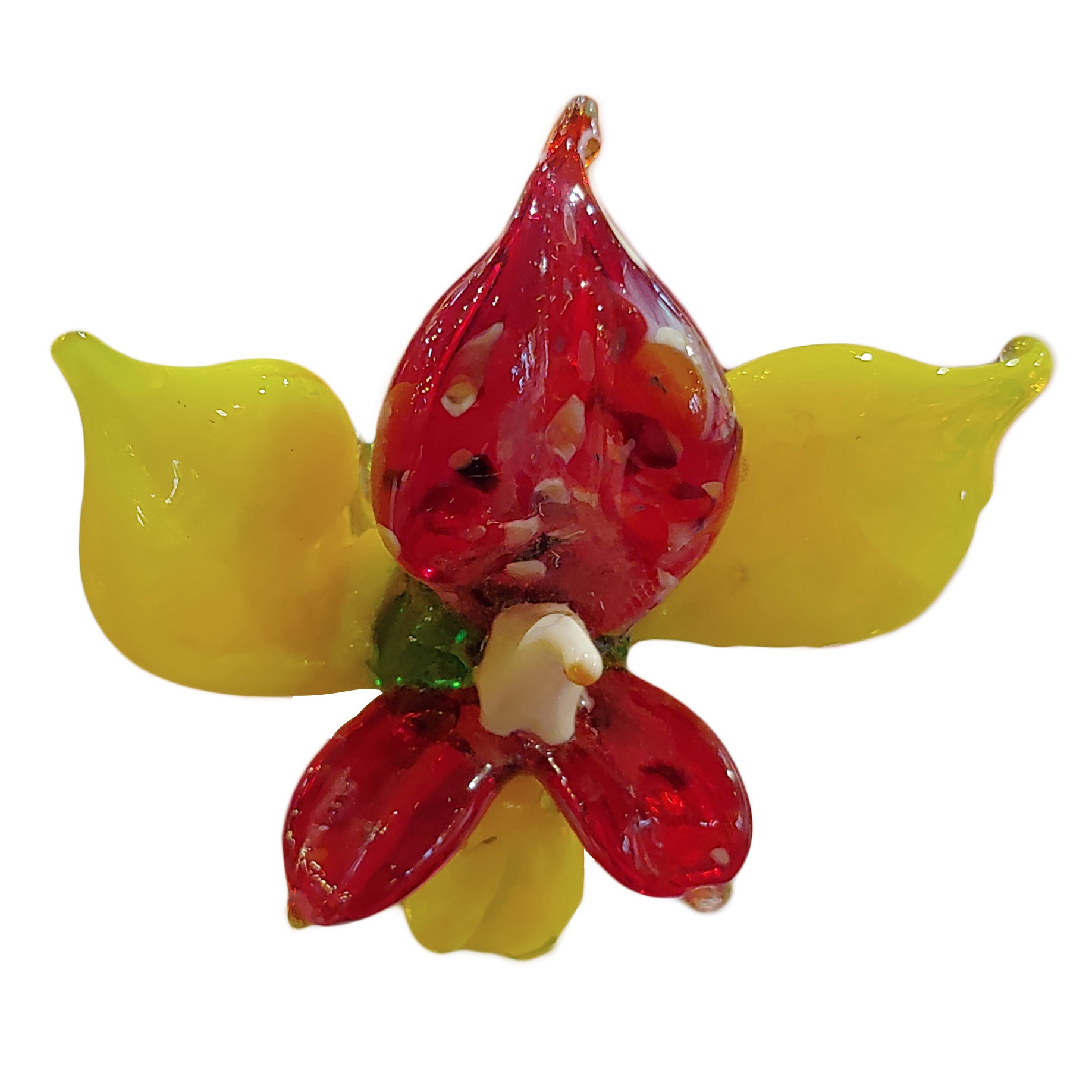 Glass Miltonia Orchid Flower Figurine