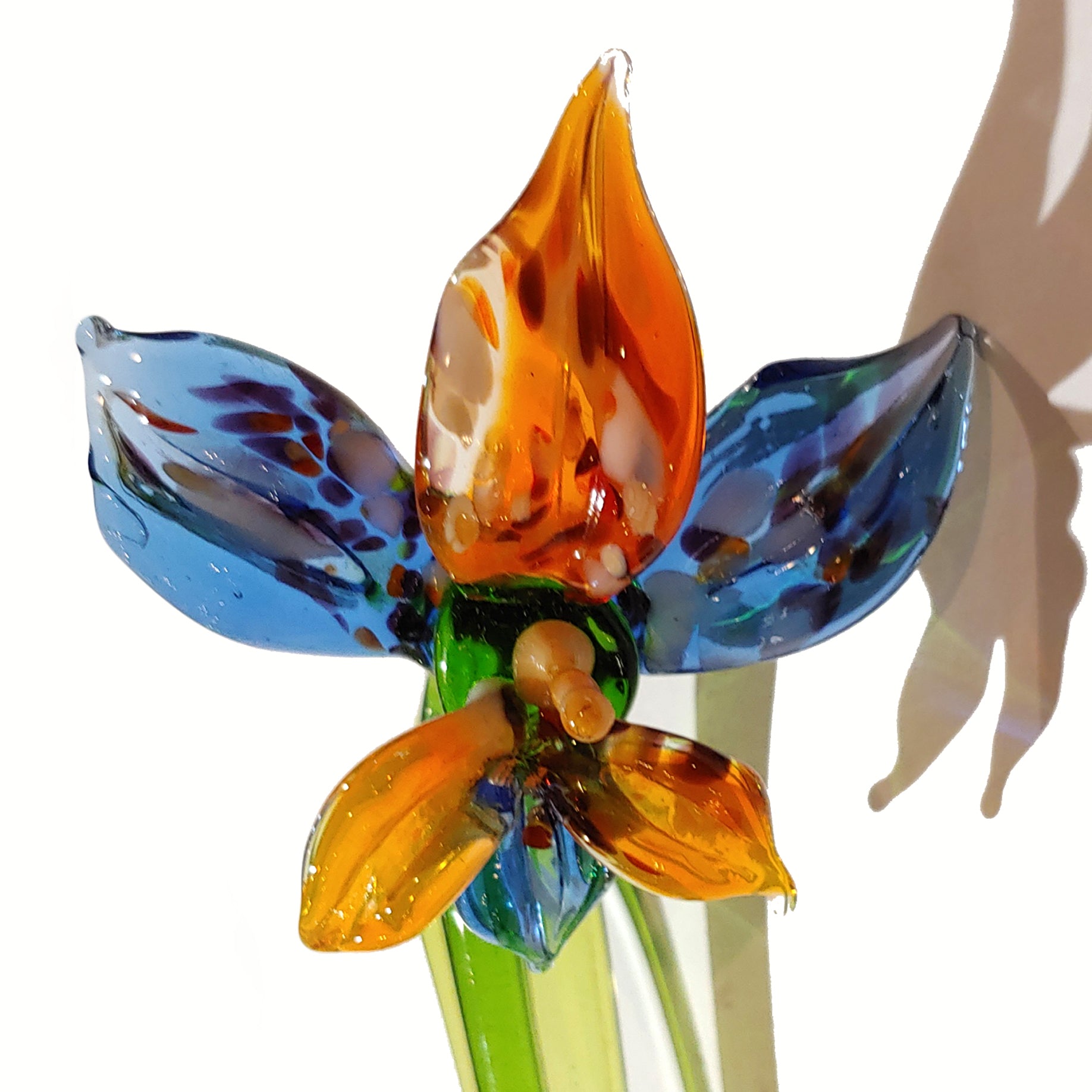 Murano Orchid Flower Glass Figurine