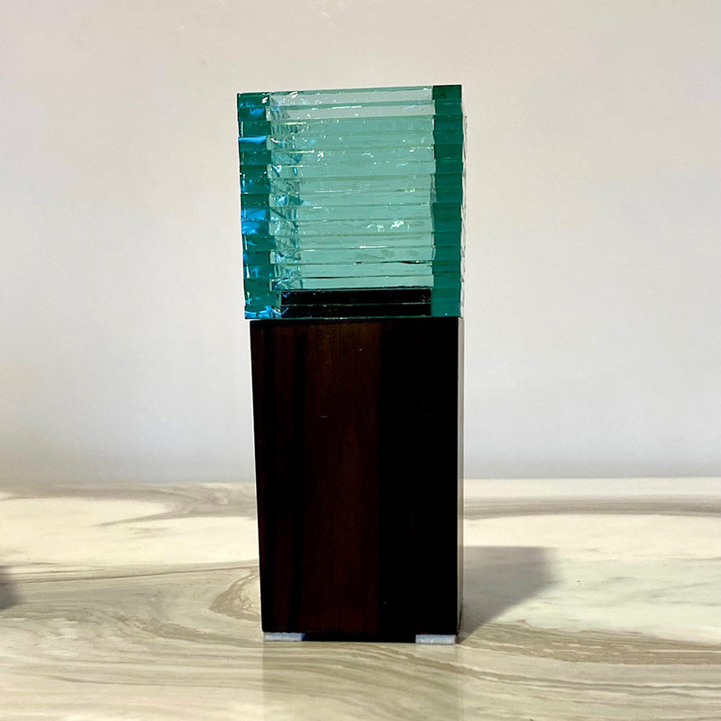 Square ebony candle holder