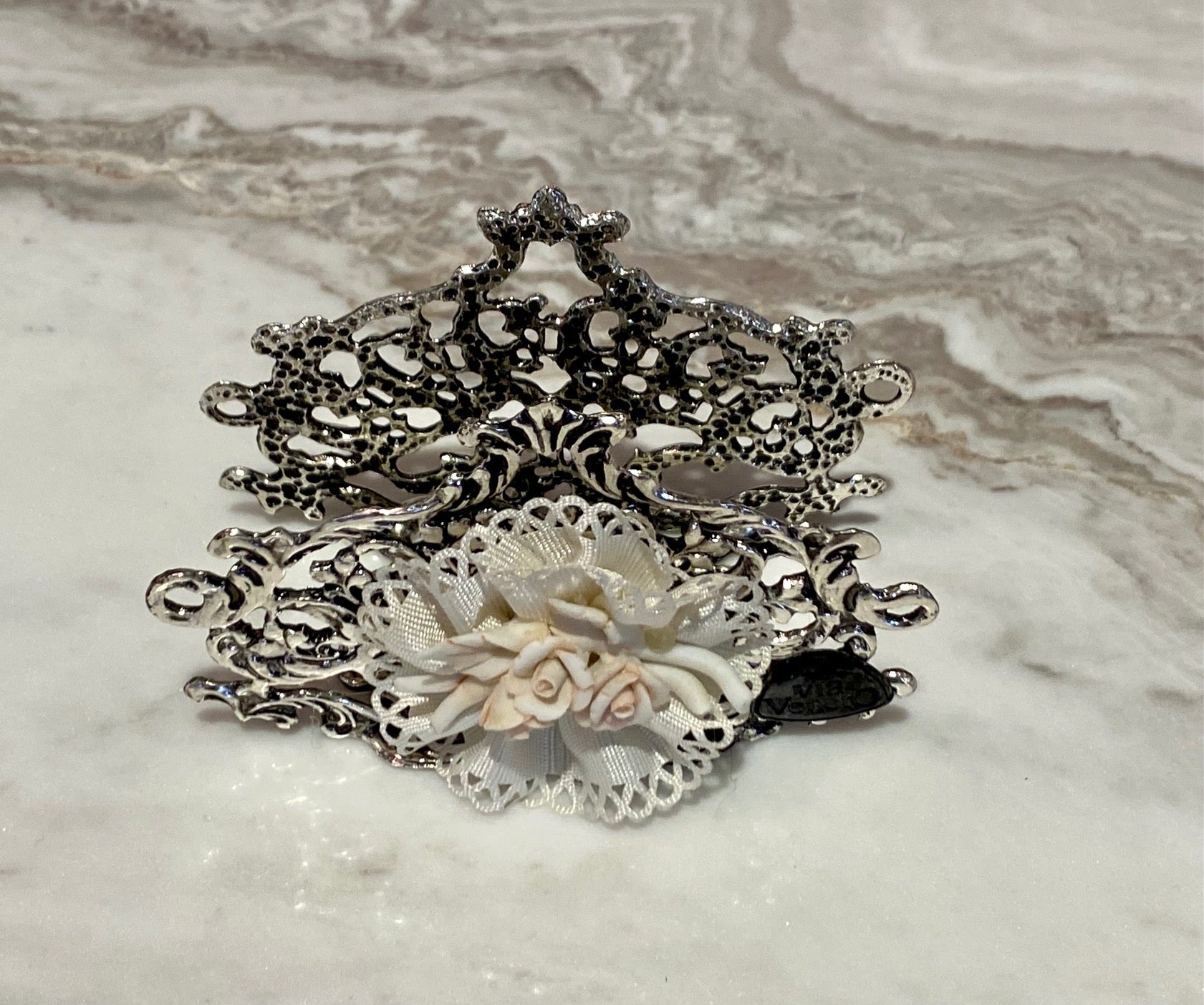 Via Veneto prestigious brand, silver napkin holder,