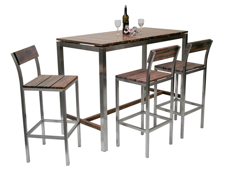 Solid rose wood with 304 stainless steel support high legs, Titan Arus bar table can be used both indoor and outdoors.