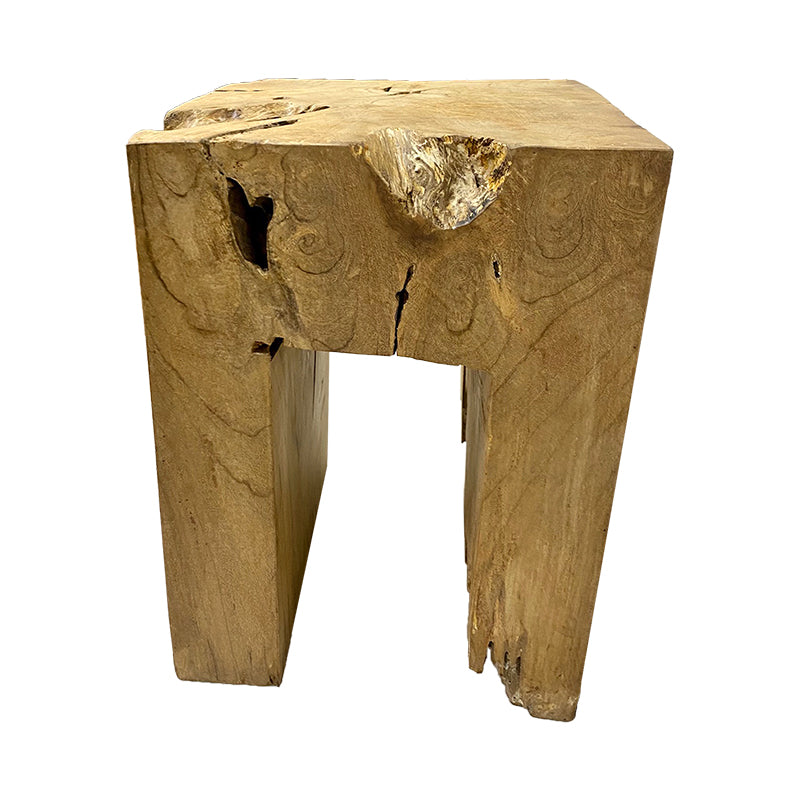 Buti square teak stool