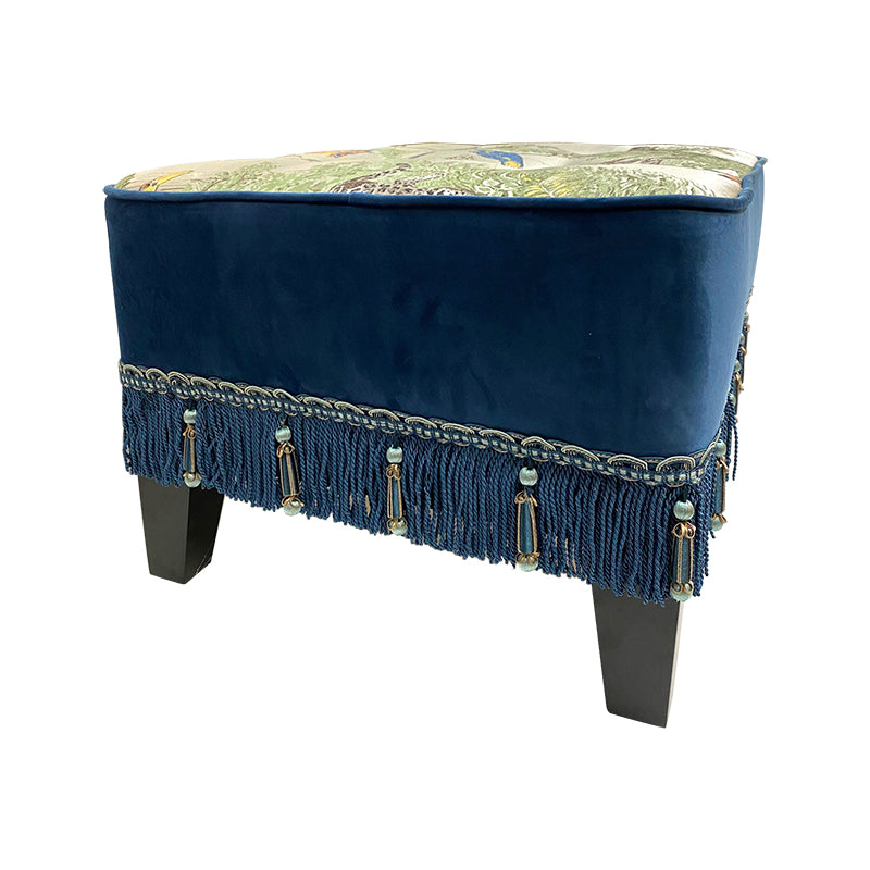 Blue forest ottoman