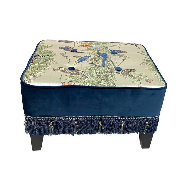 Blue forest ottoman
