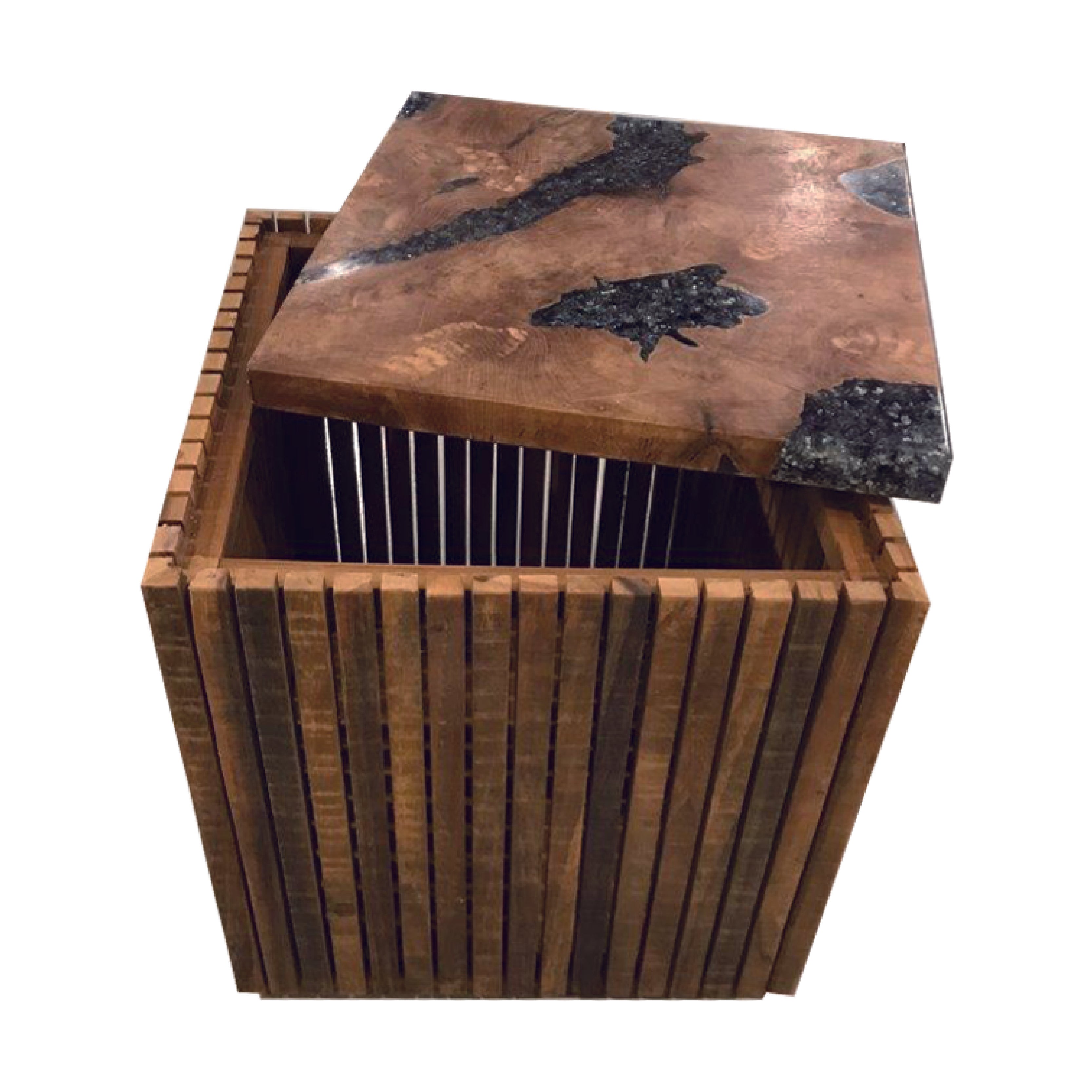 Eclipse Crystal teak stool