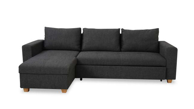 Built with slick mechanism, Max sofa bed turns into sofa bed by simple one step. Underneath chaise has storage to use, also liftable easily. Fabric is removable by zipper or Velcro.