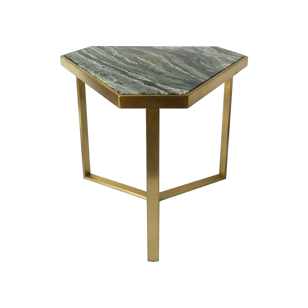 Jones Table in hexagon shape with marble top.